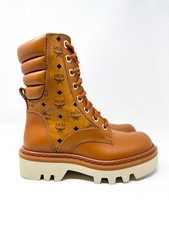 MCM Women's MCM Vise Lace Up Leather Boots Cognac 6 US / 36 EU  $750 picture