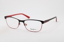 NEW PEPE JEANS PHIL PJ1194 C1 BLACK RED GUNMETAL AUTHENTIC EYEGLASSES 54-17 picture