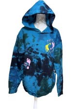 Rokit Hoodie Sz Large Tour Voyage Tye Dye Blue Oversized Heavy Streetwear picture