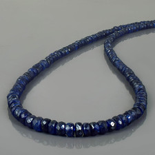 Blue Sapphire Beaded Necklace 925 Sterling Silver Handmade Gemstone Jewelry picture