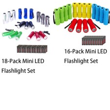EverBrite 16-Pack/18-Pack Mini LED Flashlight Set Assorted Color AAA Battery NEW picture