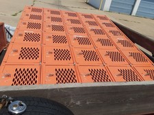 VINTAGE LARGE METAL ORANGE SCHOOL LOCKER, LOCAL PICKUP ONLY picture