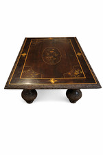 Gorgeous Antique Renaissance Revival Carved Wood Table Chinoiserie Influence picture