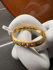 New Brighton Contempo Medium Hinged Bangle Gold Bracelet NWT $68 picture