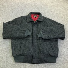 Aberdeen Jacket Mens 42 Gray Wool Bomber Full Zip Lined Made In USA Warm Winter picture
