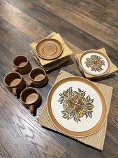 Vintage Langley Oak Apple Stoneware 16 Pc Dinnerware Set England Millard Norman picture