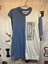 Vintage Duke University Blue Devils Crable Sportswear Split Two Tone Ringer T-Sh picture