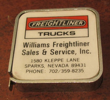 Vintage Freightliner Trucks Sparks, Nevada Tape Measure Barlow NV Semi Trucking picture