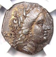 Lucania Metapontum Demeter AR Stater Silver Coin 330-280 BC. Certified NGC Ch XF picture