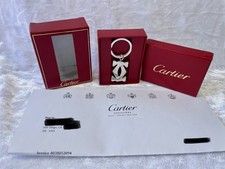 Cartier 2C Logo Key Ring New Old Stock Full Set Keychain Vintage Cartier 2C Logo picture