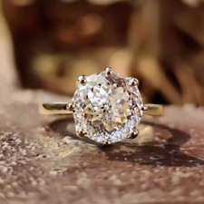 Certified 2.75 Ct Portuguese Cut D Color VVS1 Moissanite Ring 925 Silver picture
