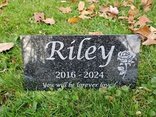 Grave Marker Headstone Garden Pet Memorial Burial Stone Granite Custom Plaque t6 picture