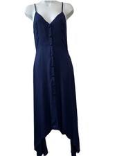 NEW Reformation Blue Savannah Asymmetrical Hem Button Up Dress Sz 2 Women’s picture