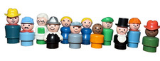 Vintage Fisher-Price Little People Lot of 12 Figures Ringmaster Engineer Cowboy picture