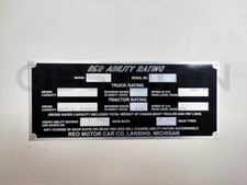 Vintage REO Truck Ability Rating Alloy Blank Name Plate 1920's - 1930's picture
