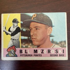 1960 Topps #55 Bill Mazeroski Pittsburgh Pirates HOF Vintage Baseball Card picture