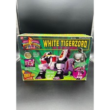 Vintage 1994 Bandai Mighty Morphin Power Rangers White Tigerzord & White Ranger picture