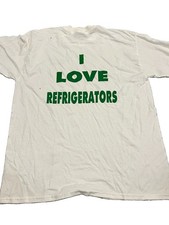 Vintage 00s XL White SS Graphic Tee I LOVE REFRIGERATORS appliance direct tee picture