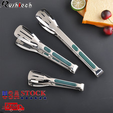 3 Stainless Steel Kitchen Tongs Food Serving Grill Multi Purpose Cooking Tongs picture