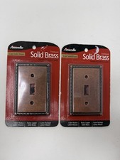 2 Amerelle Georgian Single Toggle Cast Metal Wallplate Twisted Rope Border picture
