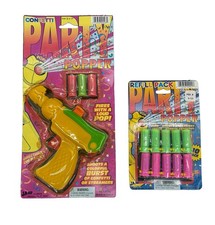 Vintage 90s Ja-Ru Confetti Party Popper Gun W/ Extra Refill Pack NEW NOS RARE picture
