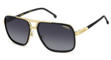 CARRERA 1071/S 2M2 9O Black Gold/Dark Grey Shaded Rectangular Men's Sunglasses picture
