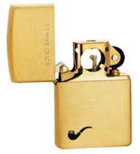 Genuine Solid Brass Zippo Pipe Lighter with Pipe Smoker Logo picture