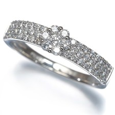 Diamond 0.65ct Paved Flower Ring 900 Platinum picture
