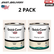 Glidden Quick Cover Interior Latex Paint Flat, Antique White, 1 Gallon, 2 Pack picture
