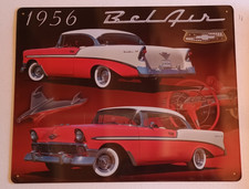 1956 Chevy Bel Air, Metal Tin Sign Wall Decor 15 x 12 In picture