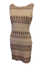 St. John Collection Dress Size 6 Boat Neck Mini Tank Copper Ethnic Print Flaws picture