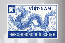 Vintage 1952 Vietnam Dragon Stamp Archival Quality Fine Art Poster Print picture