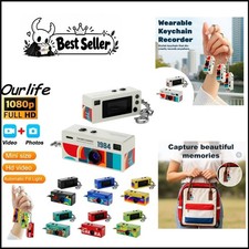 Mini Digital Camera 0.96in Retro Keychain Camcorder 1080P with Flash picture
