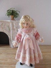 Artisan Helen Cohen Victorian Girl Doll Blonde Hair   Dollhouse Miniature 1:12 picture