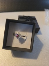 D'joy Orissa Rhodolite Garnet and White Zirconin Rhodium Over Sterling Silver picture