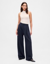 Gap 365 High Rise Pleated Trousers Size 4 Petite- Blue- NWOT picture