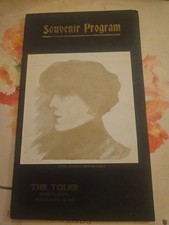 ANTIQUE 1911 PROGRAM SARAH BERNHARDT THE TOLER AUDITORIUM WICHITA KANSAS LOT picture