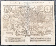 1598 Sebastian Munster Rare Antique Map - Birds Eye View of London, England picture