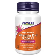 NOW Foods Vitamin D-3 5000 IU 120 Softgels picture