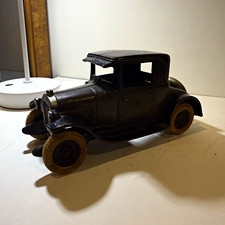 Antique Arcade Cast Iron 1926 Chevy Coupe Toy Car 9” Rubber Tires Spare picture