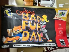 Conker's Bad Fur Day Nintendo N64 5ft Flag Banner Poster 2001 64 Rare Conkers picture