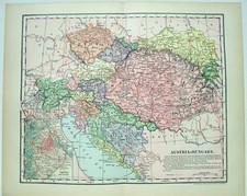 Austria Hungary  - Original 1902 Dated Map by Dodd Mead & Co. Antique picture