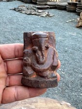 Antique 1750's Old Wooden Rare Hand Carved Hindu God Ganesha Sculpture picture