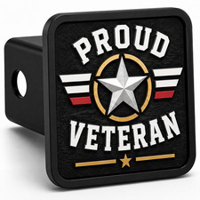 Proud Veteran 2 Inch Hitch Cover, Durable PETG Truck Accessory picture