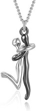 Handmade Hug Necklace for Women S925 Sterling Silver, Couple Hugging Pendant Nec picture