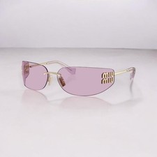 MIU MIU MU A51S ZVN90O Pale Gold Pink Women Wrap Sunglasses picture