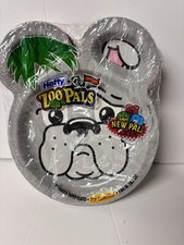 Vintage 2003 Hefty Zoo Pals Paper Plates 20 Ct Sealed 7⅜” Pactiv.  Bulldog picture