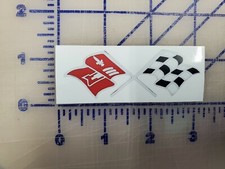 Vintage Chevy  Cross Flags sticker decal 3