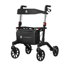 Foldable Wheeled Walker with Backrest and Bag - Adjustable Height, Lightweight, picture