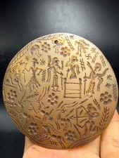 Unique old huge agate stone engraving intaglio ceremonial stone picture